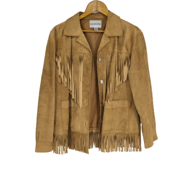chicos suede fringe jacket